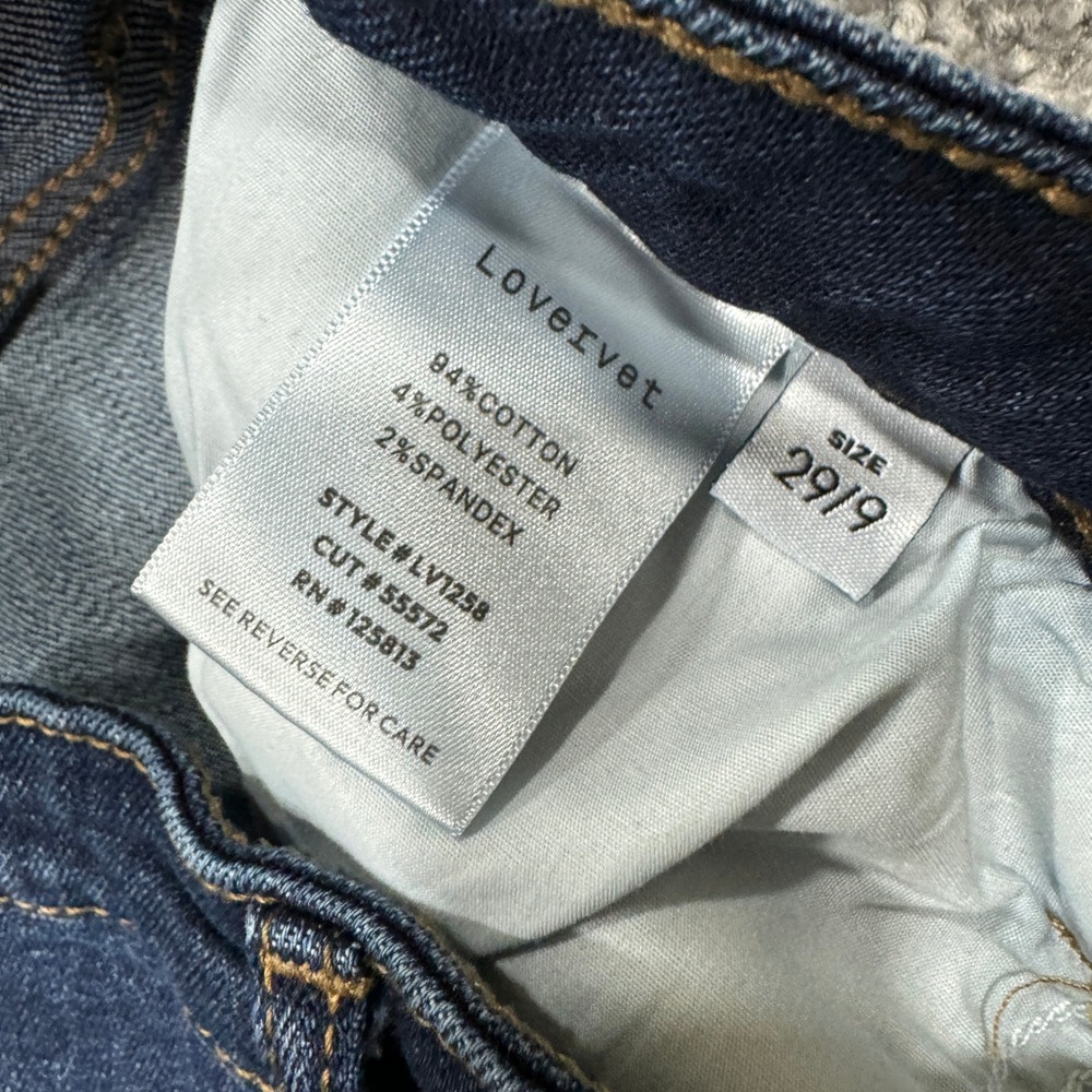 Lovervet Vervet Jeans Womens 29/9 Blue Slim Straight Stretch Dark Wash Preppy - Picture 7 of 7